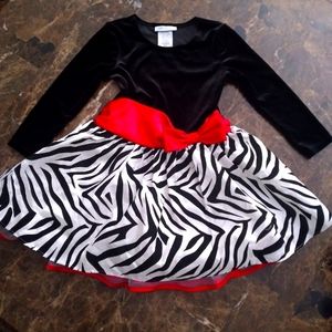 Bonnie Jean's Girls 4T Zebra print dress